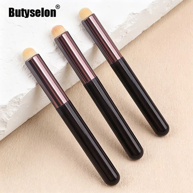 1/3pcs Mini Round Lip Brush Portable Concealer Blending Brush Soft Synthetic Bristle Lipstick Lip Gloss Blush Makeup Tools