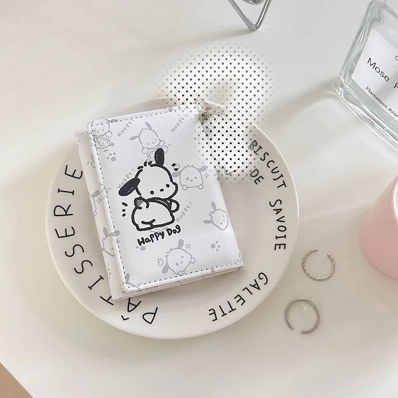 

Kawaii Pochacco Purse Simple Sanrio Cartoon Lady Coin Purse Short Card Bag Students Cute Original Small Three Fold