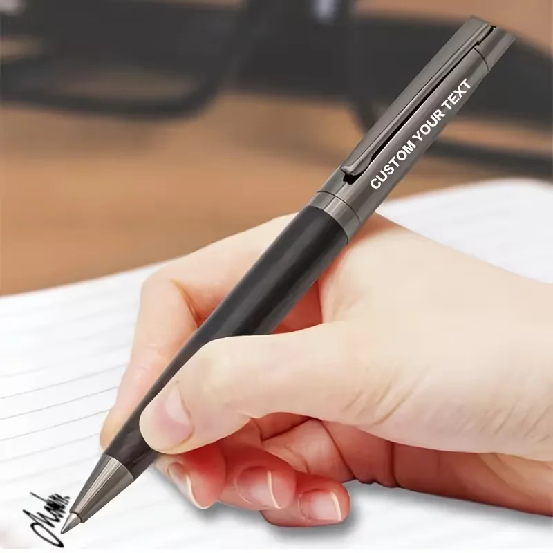 2Pcs Personalized Custom Wood Grain Ballpoint Pens, Laser-Engraved with Name and Date, Metal Wood Grain Original Wood Color Ballpoint Pen, Gel Signature Pen, Gift Advertising Pen, Logo-Printed Pen, Rosewood/Mahogany/Eb