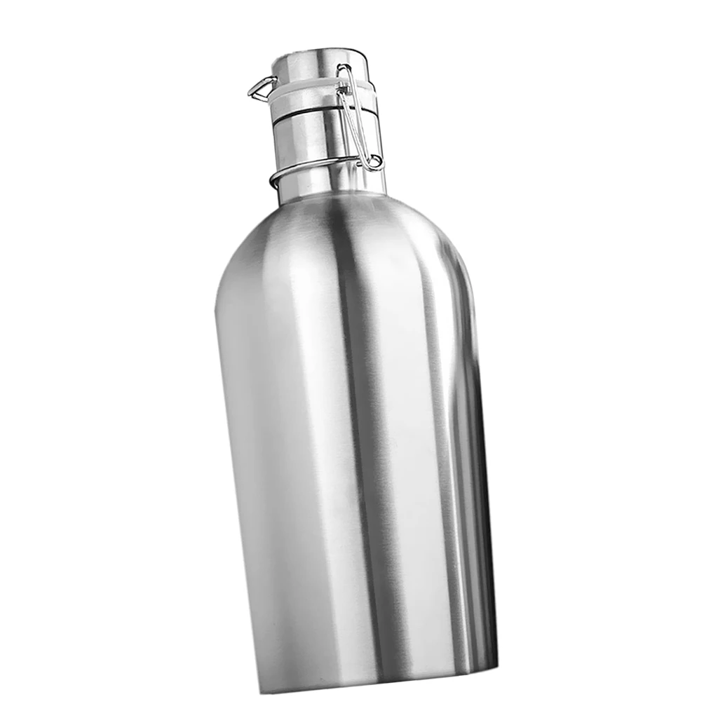 Reusable Stainless Steel Swing Top Growler Bottle Secure Pour Spout for Home Bar Camping Hot Drinks