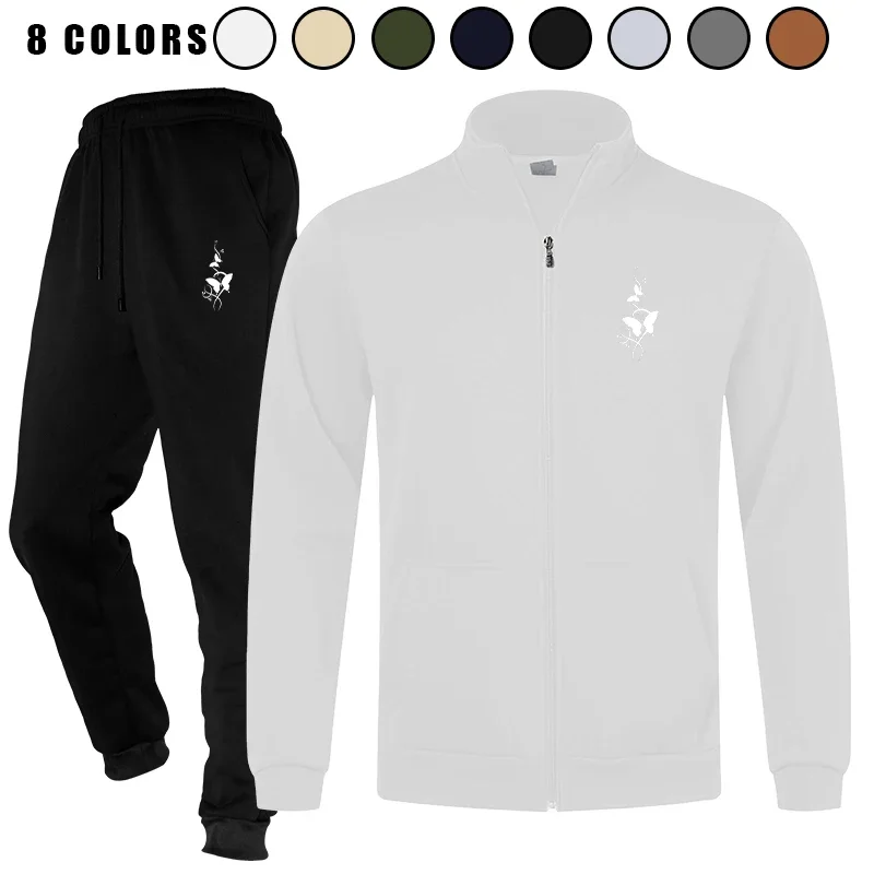 

Men Active Sweatsuit Full - zip Long Sleeve Track Suits Sets Jackets and Pants 2 Piece Outfits