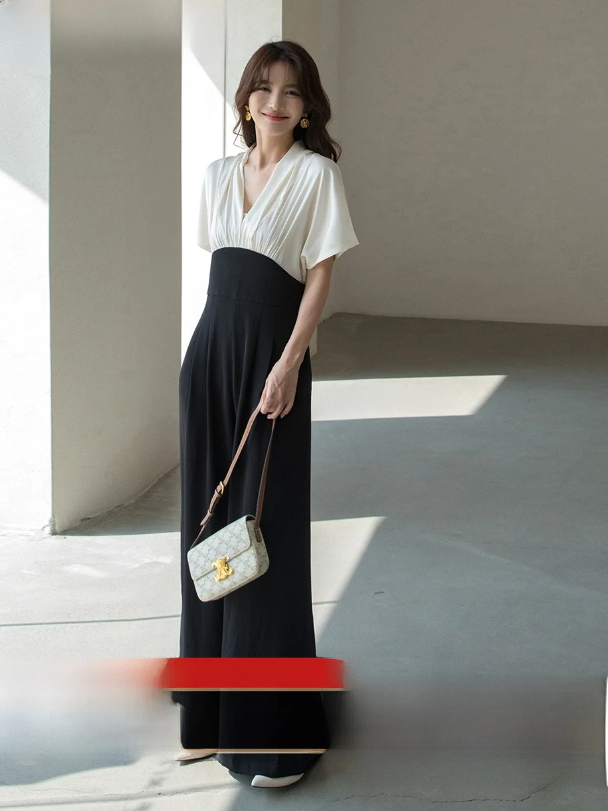 

Новинка 2025 года, цветная широкая рабочая одежда, комбинезон для женщин, утягивающие брюки с высокой талией, роскошные осенние модные брюки