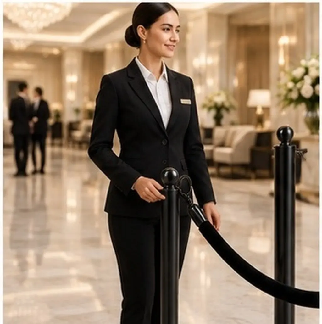 2Pcs Zinc Alloy Rope Hook Caps Black Medium Size Stable Cord End Stoppers for Stanchion Posts Crowd Control Barrier Rope Hook