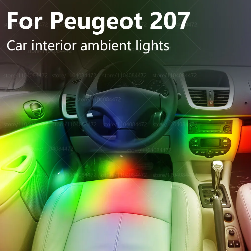 

Для Peugeot 207 22in1 RGB интерьер автомобиля акриловые автомобильные окружающие освещение RGB скрытая акриловая полоса украшения атмосфера аксессуары