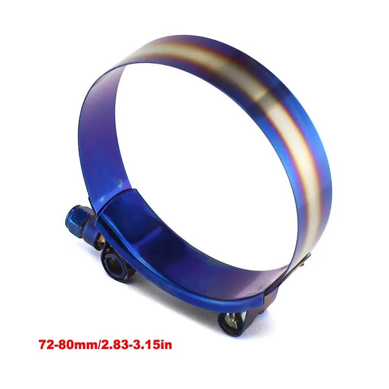 T-Bolt Titanium Blue Hose Clamp Titanium Blue Universal Adjustable Pipe Fix Clip 1.75