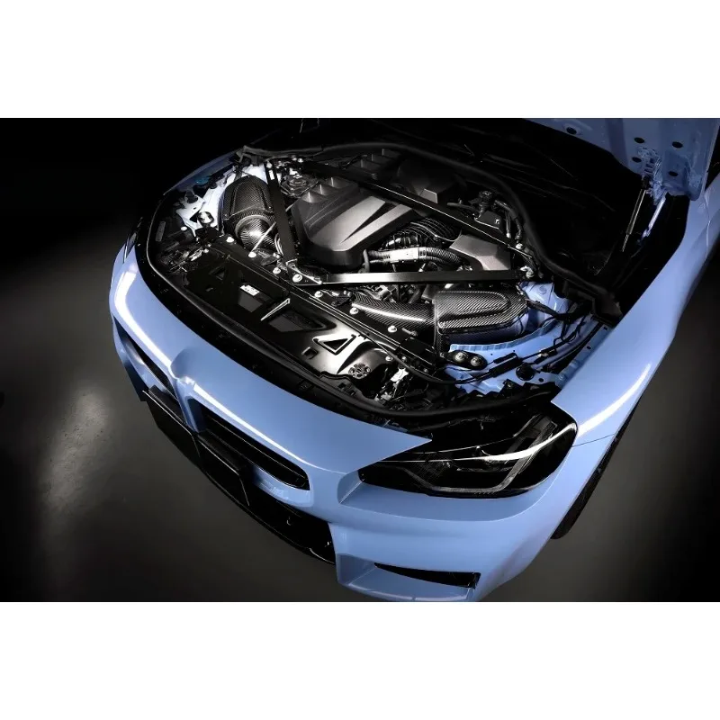 21- تحسين سرعة القيادة نظام السحب البارد من ألياف الكربون الجافة الحقيقية لسيارات BMW G8X M2 M3 M4 3.0T أنبوب دخول هواء السيارة