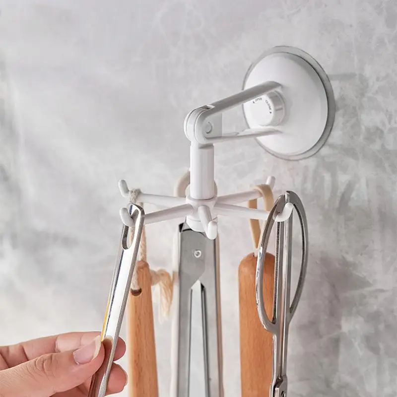 Kitchen Utensil Hanger 360 Degree Rotatable Under Cabinet Hanger No Drilling Multipurpose Wall Hook Organizer Holder For Under