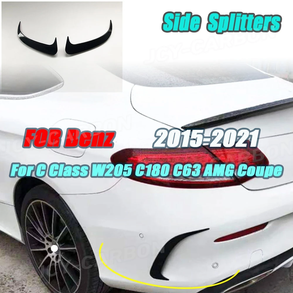 

JCYECF глянцевый черный для Mercedes Benz C Class W205 C180 C200 C300 C63 AMG Coupe 2015-2021 задний бампер плавники разветвители для антен