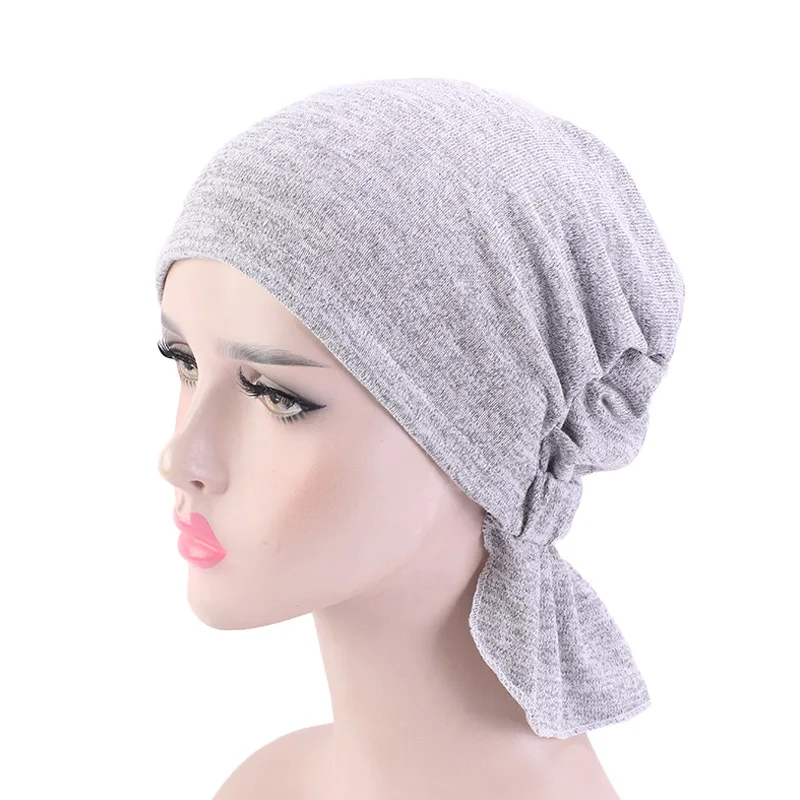 Neue muslimische Turban-Kopftücher für Damen, atmungsaktive Bandana-Kopftücher, vorgebundene Turban-Hüte, Kopfbedeckungen, Chemo-Mützen, Bonnet-Kappen – Detail 4