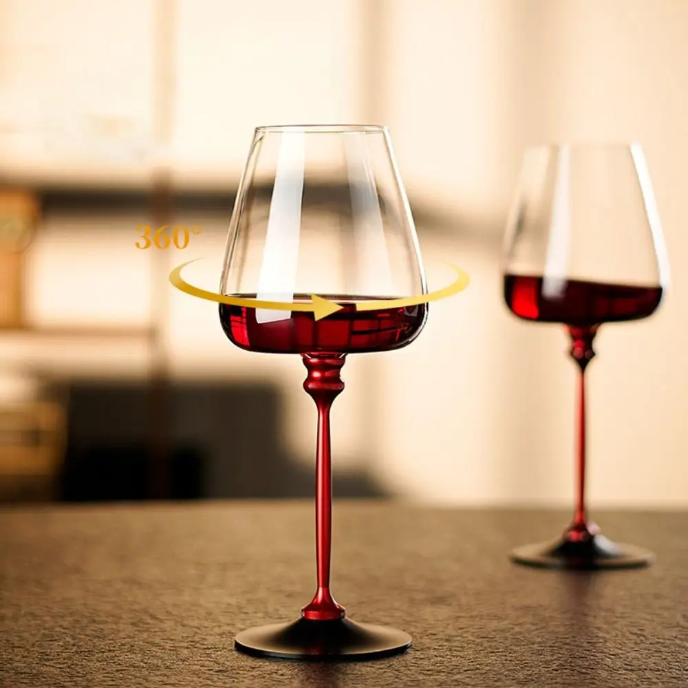 Unique Clear Rotating Glass Wine Glasses Ergonomic Holder Thickened Base Crystal Goblet 500ml Wine Decanter Glass Cup Whiskey