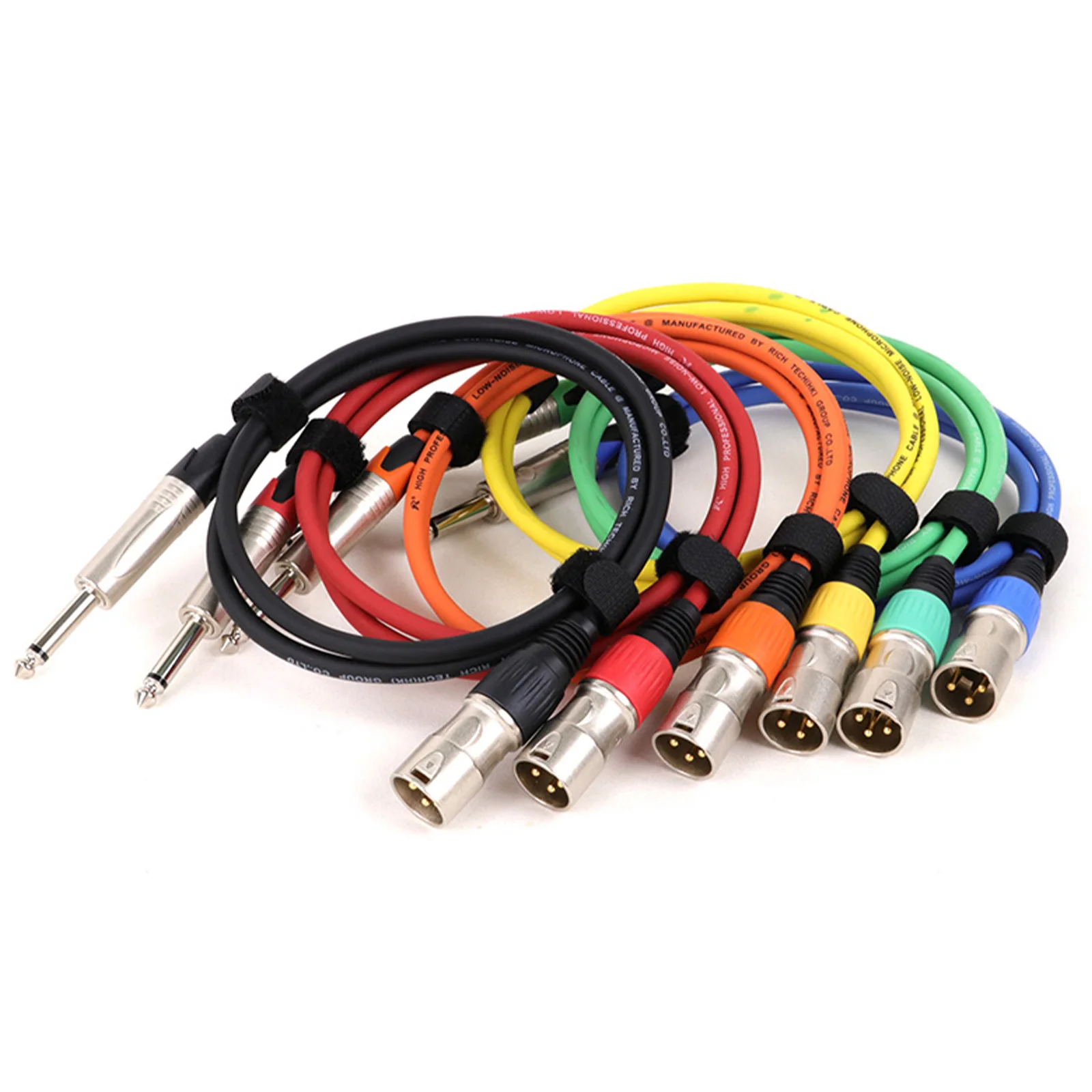 Multi Colored GuerGuo High Quality 6.35mm(1/4) Mono TS Male Jack to Male/Female 3Pin XLR OFC Audio Braided Shielded 0.3M-15M