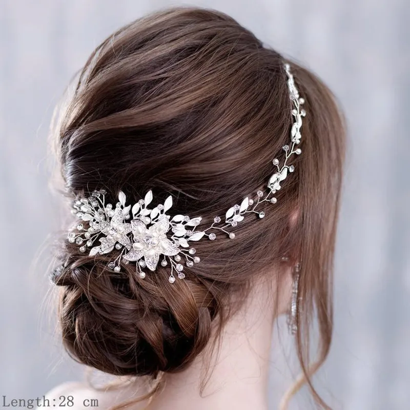 Luxurious Flower Headbands Tiaras Wedding Hair Accessories For Women Bride Hair Jewelry Bridal Headband Headpiece Party Hairband image 2