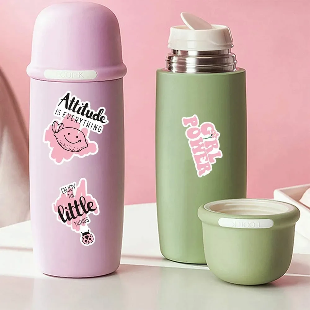 50PCS Rosa Blau Laptop Aufkleber Smilpe Vsco Mädchen Rosa Computer Aufkleber für Macbook Notebook Suitcas Skateboard Telefon Fall Aufkleber