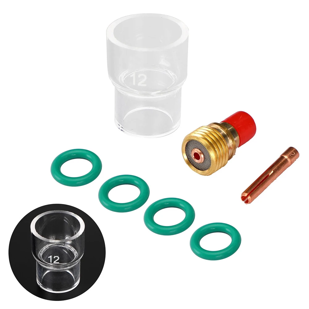 7pcs TIG Welding Torch For Stubby Gas Lens Glass Cup Kit For WP-9/20/25 Welding Tool Replacement Parts