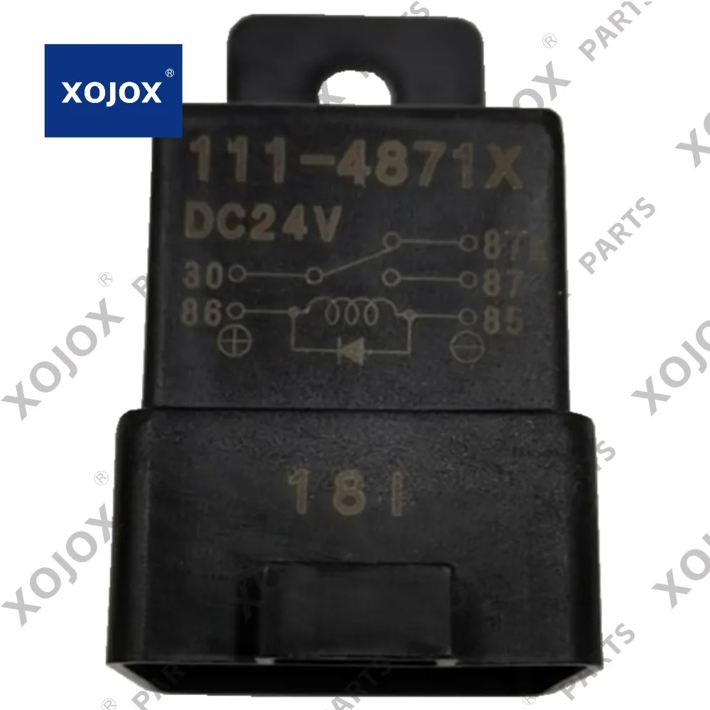 

XOJOX 2pcs 111-4871 1114871 24V Parts Relay for Caterpillar 307B 120H 315B 320B Excavator