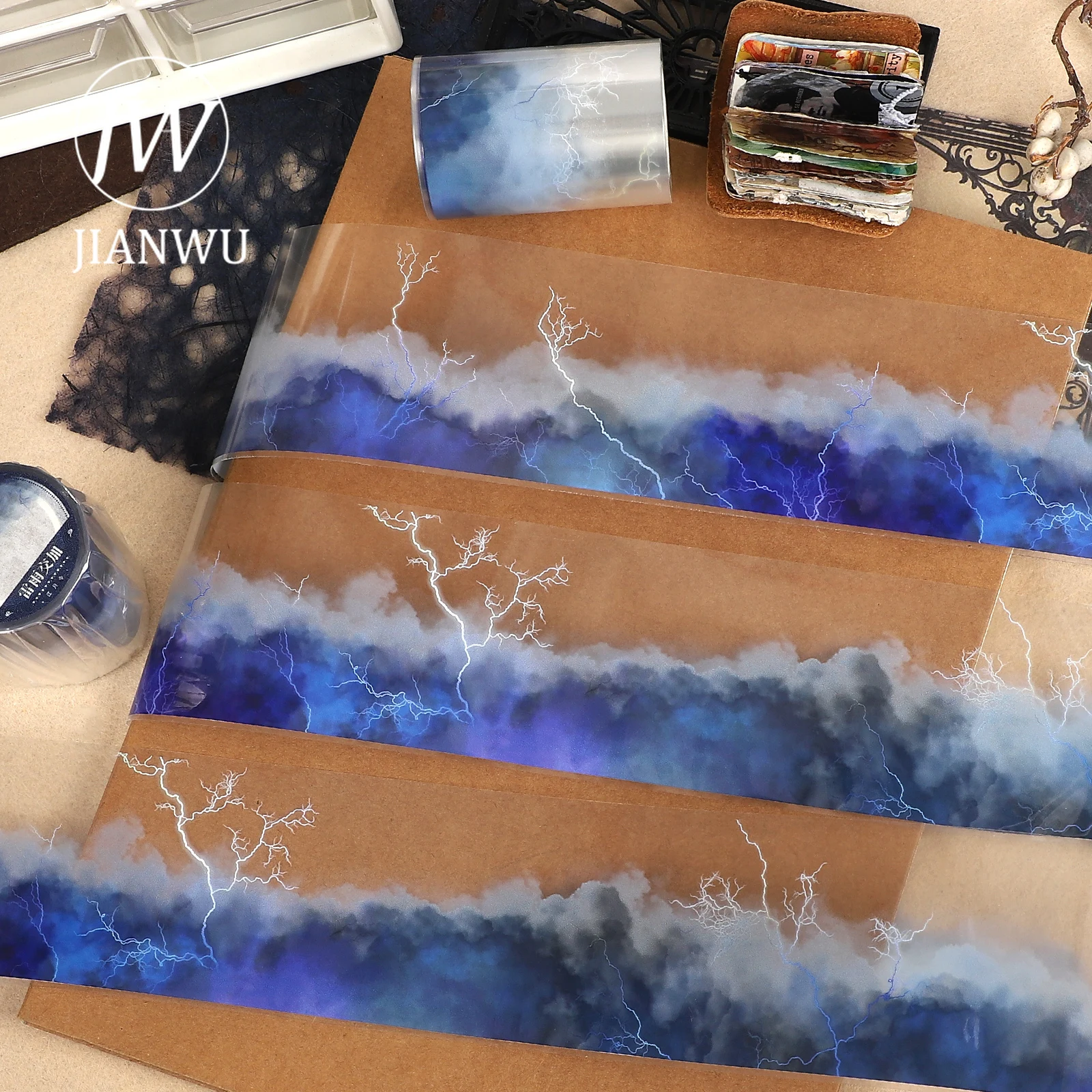 

JIANWU 60 мм * 5 м винтажный гром и молния пейзажный материал коллаж Скрапбукинг ПЭТ лента креативный DIY журнал канцелярские принадлежности