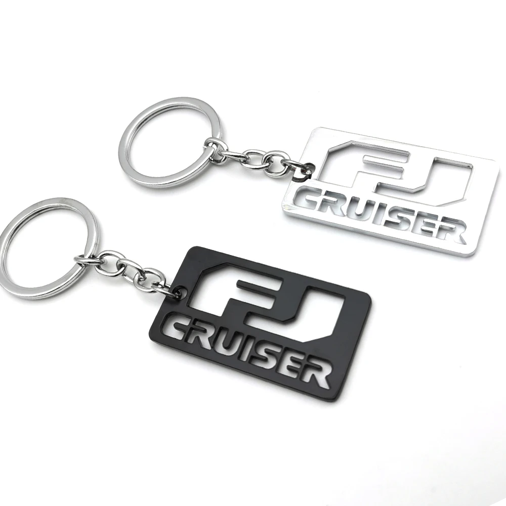 FJ Cruiser Keychain Car Keyring Metal Key Chain Ring Holder Badge for Toyota Land Cruiser 70 80 100 200 Prado 90 120 150 FJ 2018