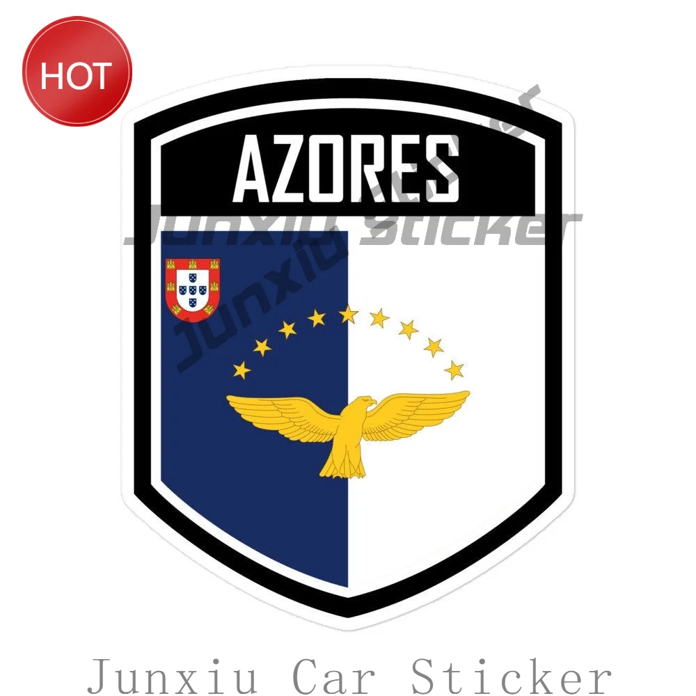 Azores Portugal Flag Emblem Car Sticker Waterproof Vinyl Decorative Decal For Car Body And Laptop Vehicle Decoration