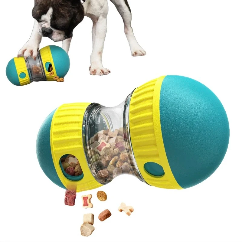 Dog Toy Tumbler Leaky Food Ball Elliptical Track Rolling Ball Leaky Food Develop Good Habits Sturdy Durable Interactive Pet Toys