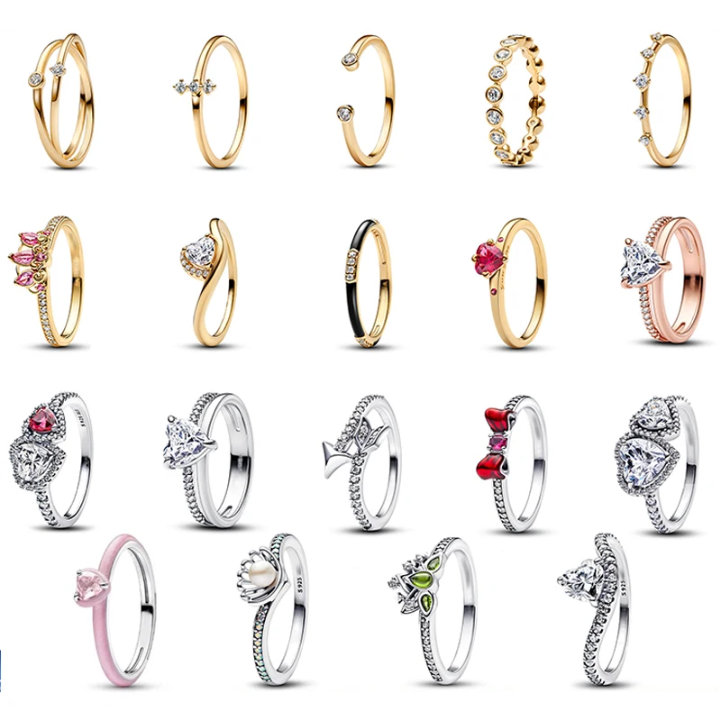 2025 sevgililer Günü Yeni S925 Gümüş Çift Yüzük Köpüklü Halo Kalpler Yüzük Çift Bant Kalp Yüzük Çift Hediye Takı