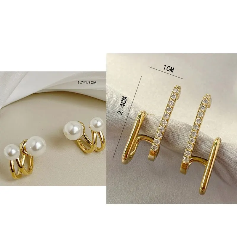 Double Row Earrings with New Fashion Sense, Light Luxury, Sweet and Cool Titanium Steel Plated Diamond Studded Earrings, Compact