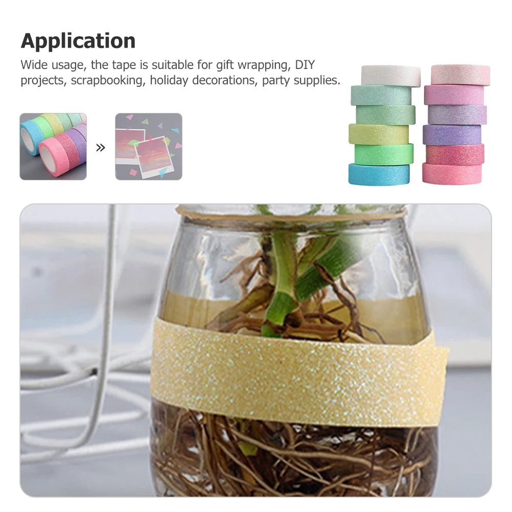 

12 Rolls Colorful Washi Tape Stick to Clean Surfaces No Residue for DIY Crafts Scrapbooking Decor Washi Tape