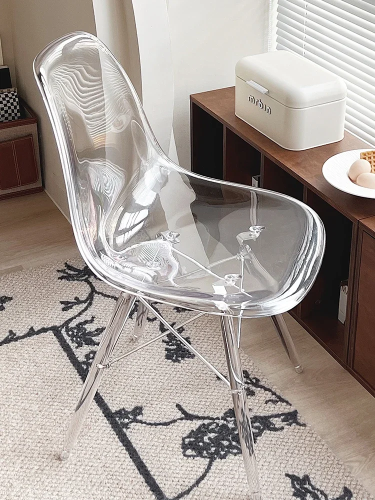 

Transparent Acrylic Dining Chairs for Living Room,Backrest Chairs,Creative Design,backrest Stools,Furniture Bedroom Makeup Stool