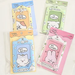 Cute Animal Photo Card Holder With Keychain Korean InsIdols Photos Protective Case Candy Color Photo Sleeve ID Bus Card Cover