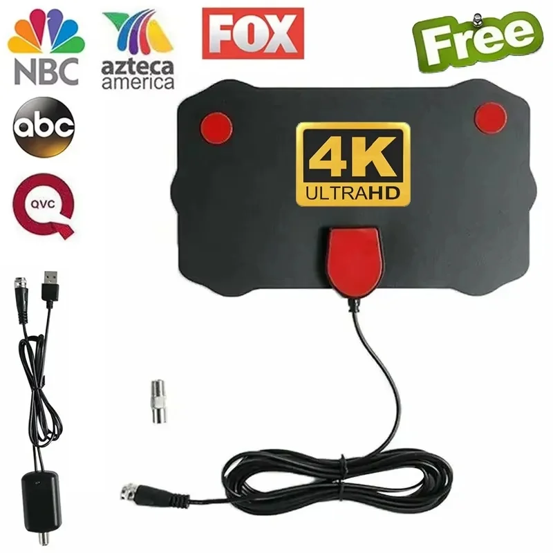 Antena de TV Digital para Interiores de 5000 Millas HD 4K 1080P, Amplificador de Señal HDTV, Antena DVB-T DVB-T2, Antena de TV por Cable, Antena UHF VHF DTV, Antenas de TV