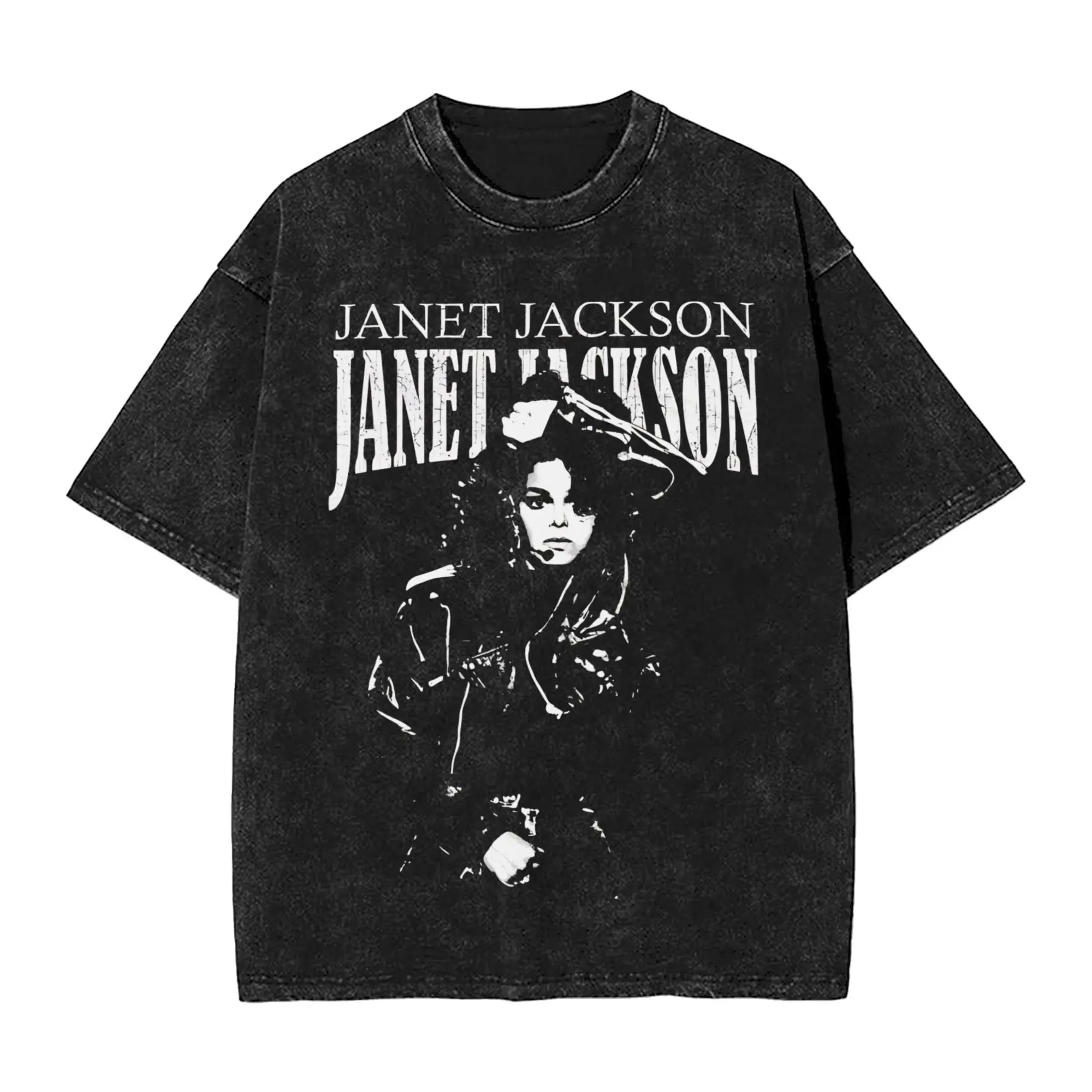 

Забавные мужские футболки Janet Jacksons с круглым вырезом из чистого хлопка, стираная футболка с короткими рукавами для певицы, одежда больших размеров