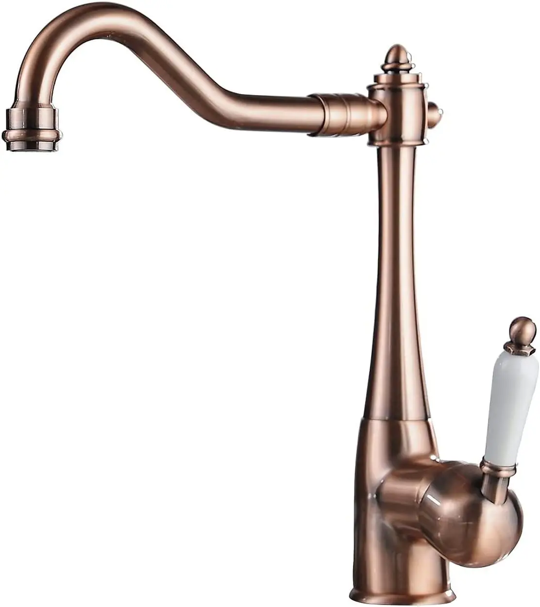 

Kitchen Faucet Copper Bar Faucet 360 ° Swivel Single Handle Traditional Period Single Ceramic Lever Kitchen Sink Faucet Antique