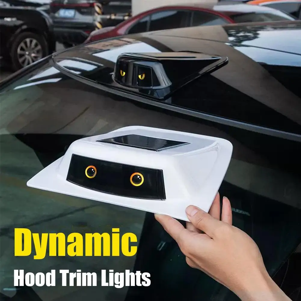 Universal Car Hood Light Creative Devil Eyes LED Roof Decorative Lamp Solar Auto Modification Light Accessories