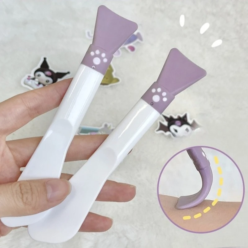 Zampa di gatto Set di spazzole per il viso a doppia testa Applicatore per maschera facciale in silicone Lozione Spatola Punti neri Viso Labbro Esfoliante Strumenti per la cura della pelle