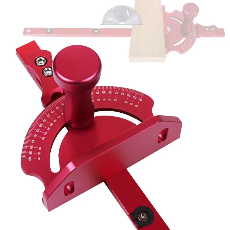 Woodworking push handle, aluminum alloy angle push ruler, shift gear quick positioning push ruler