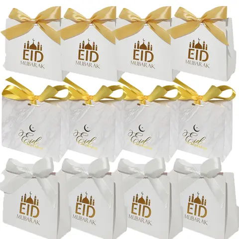 5Pcs Eid Mubarak Gift Boxes Ramadan Candy Cookie Box Eid Packaging Supplies Ramadan Kareem Gift Box Eid Mubarak Decoration 2025
