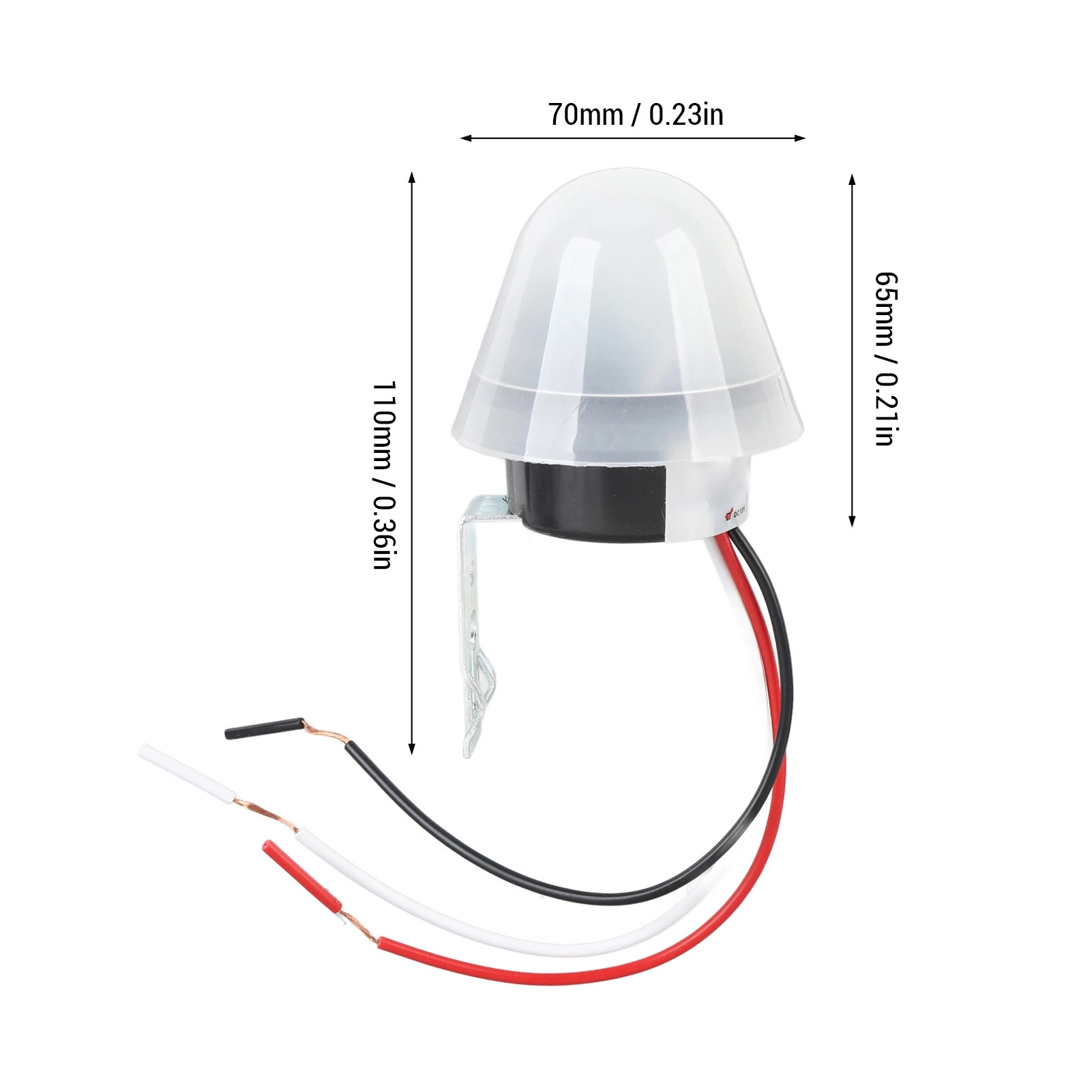 2 Pcs Photocell Light Control Switch 10A Rainproof Sensitive Auto On Off Light Switch for Outdoor Garden AC DC12V