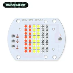 SMD3030 LED Chip Beads 50W DC30-32V 1450mA LED RGB Tricolor Lamps PCB Board Aluminum Plate For Stage Floodlights Accessories DIY