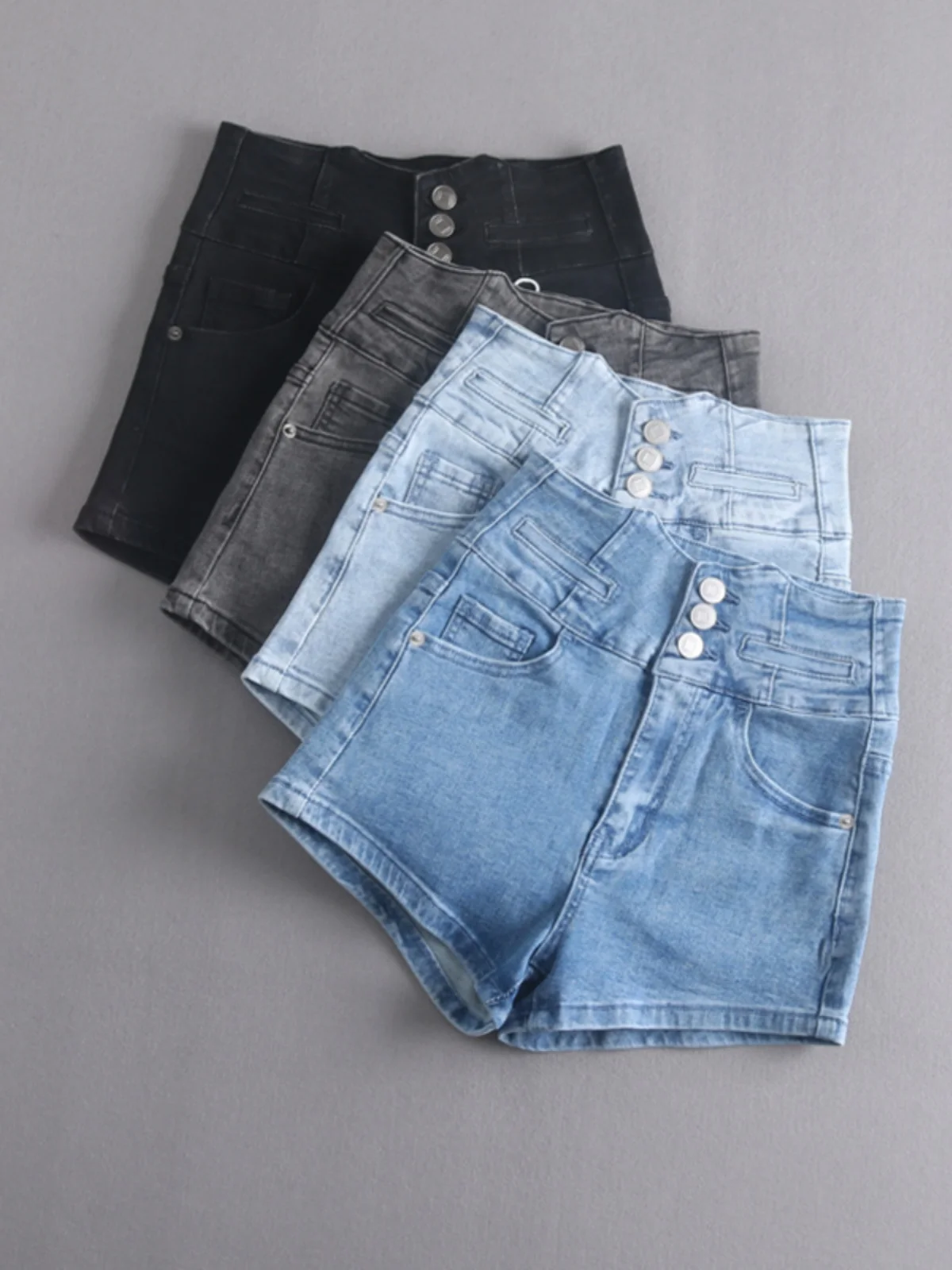 

Прямые эластичные футболки с высокой талией для похудения, женские джинсовые джинсы на пуговицах, весна-лето, новые хлопковые эластичные джинсы