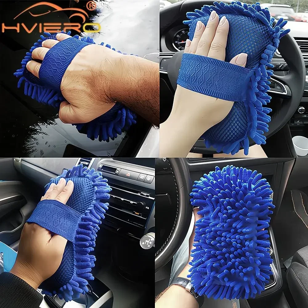 Blue Gloves Paint Cleaner Rust Tar Spot Remover Microfiber Car Motos Washer Cleaning Care Detailing Brushes Washing Towel Tools