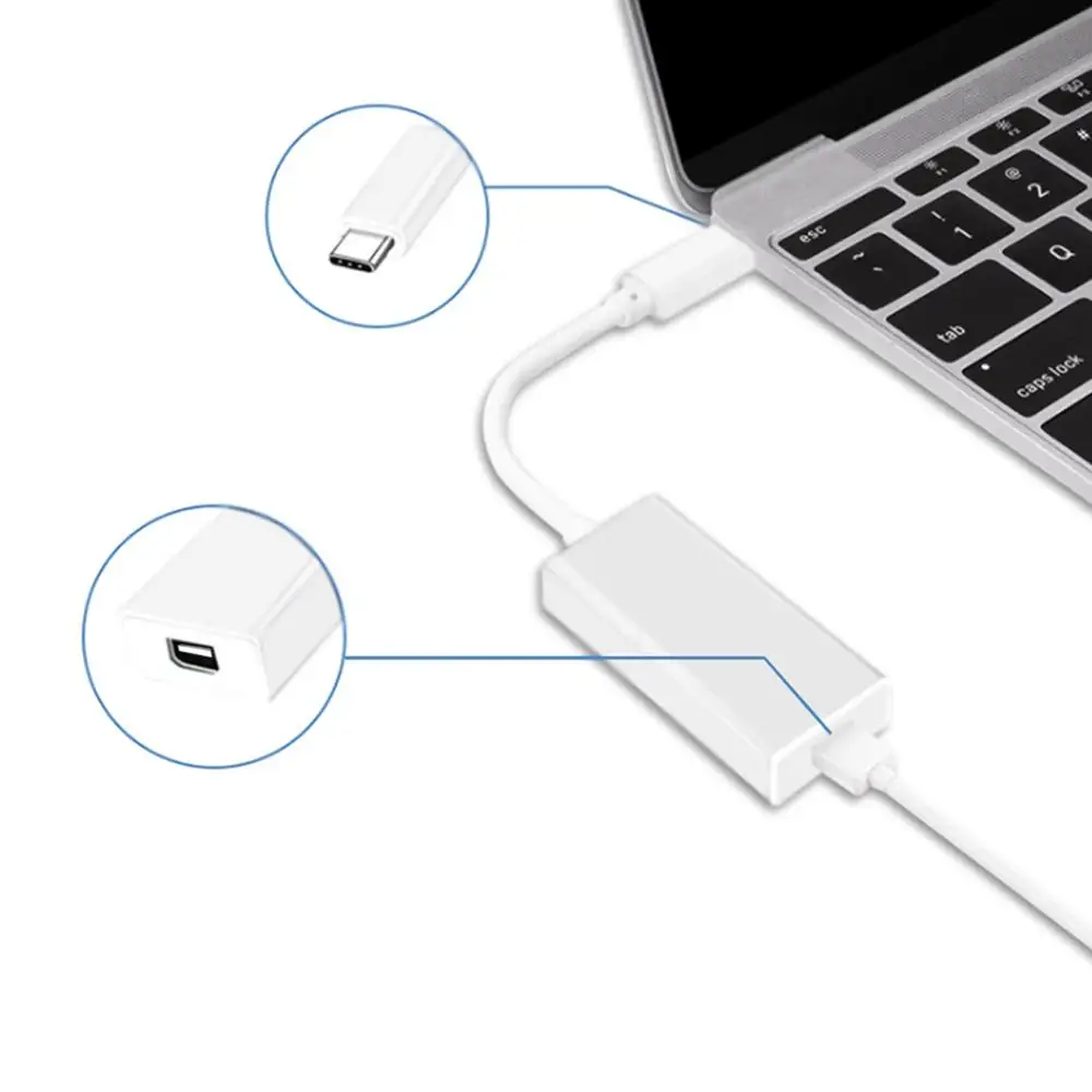 USB-C To Mini DisplayPort(Not Thunderbolt 2) Adapter USB 3.1 Type C To Mini DP 4K60Hz Converter Cable for Macbook Pro to Monitor