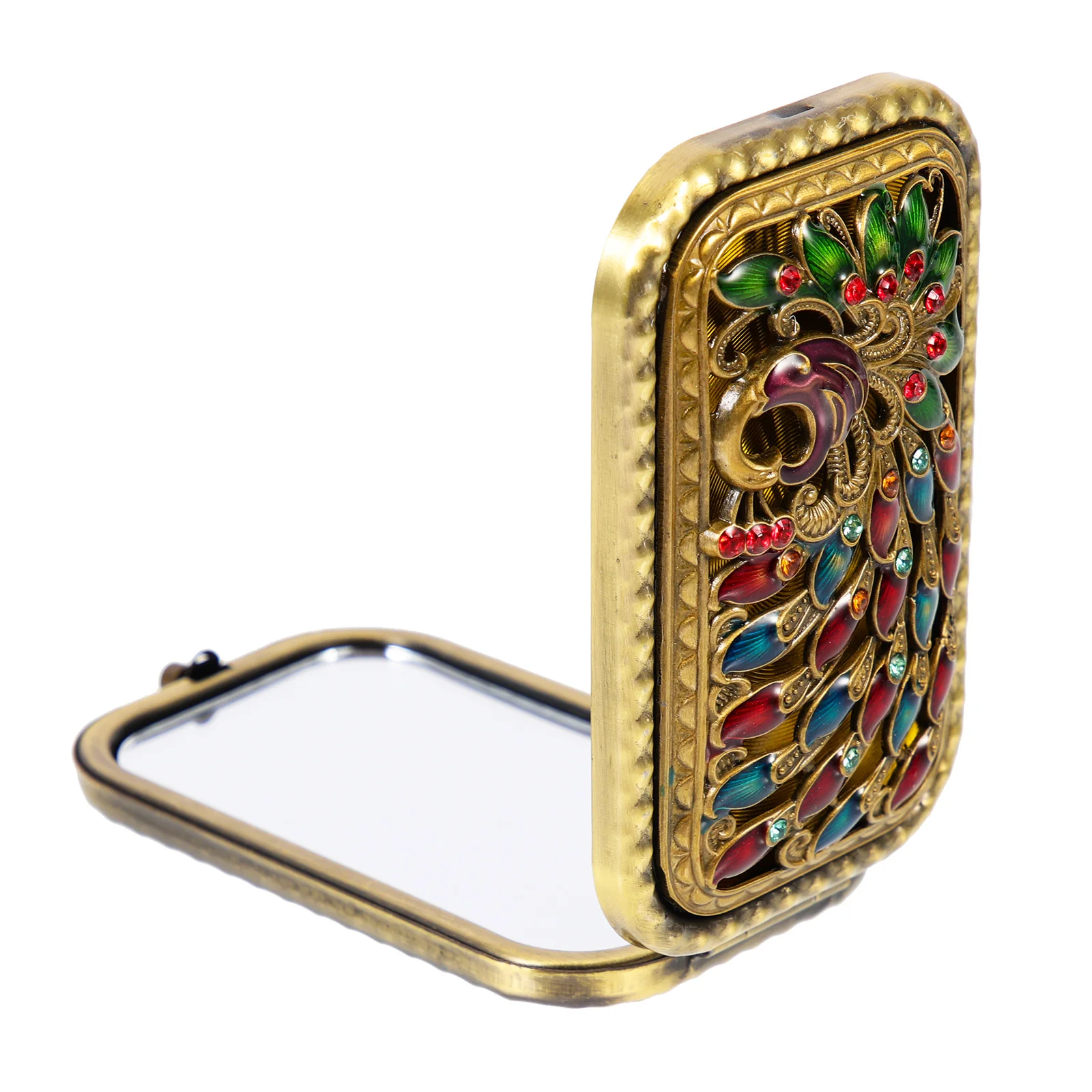 Kleine dubbelzijdige metalen make-upspiegel Opvouwbare compacte draagbare make-upspiegel voor meisjes Vrouwen Reizen draagbare spiegels