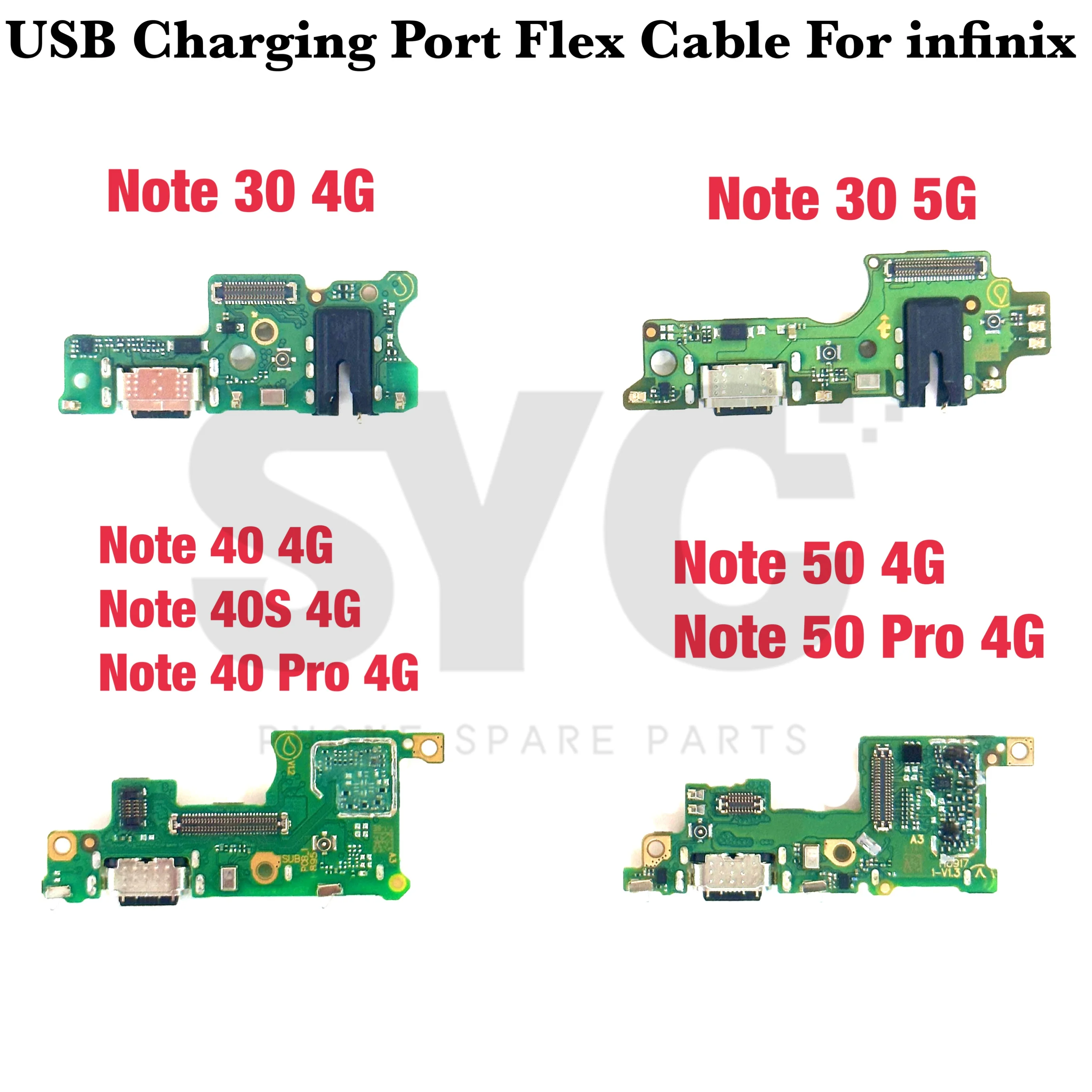 SYC OEM Fast Charging Port Connector Board Dock Charger Flex Cable For Infinix Note 30 4G 40S Pro 50 Pro 5G