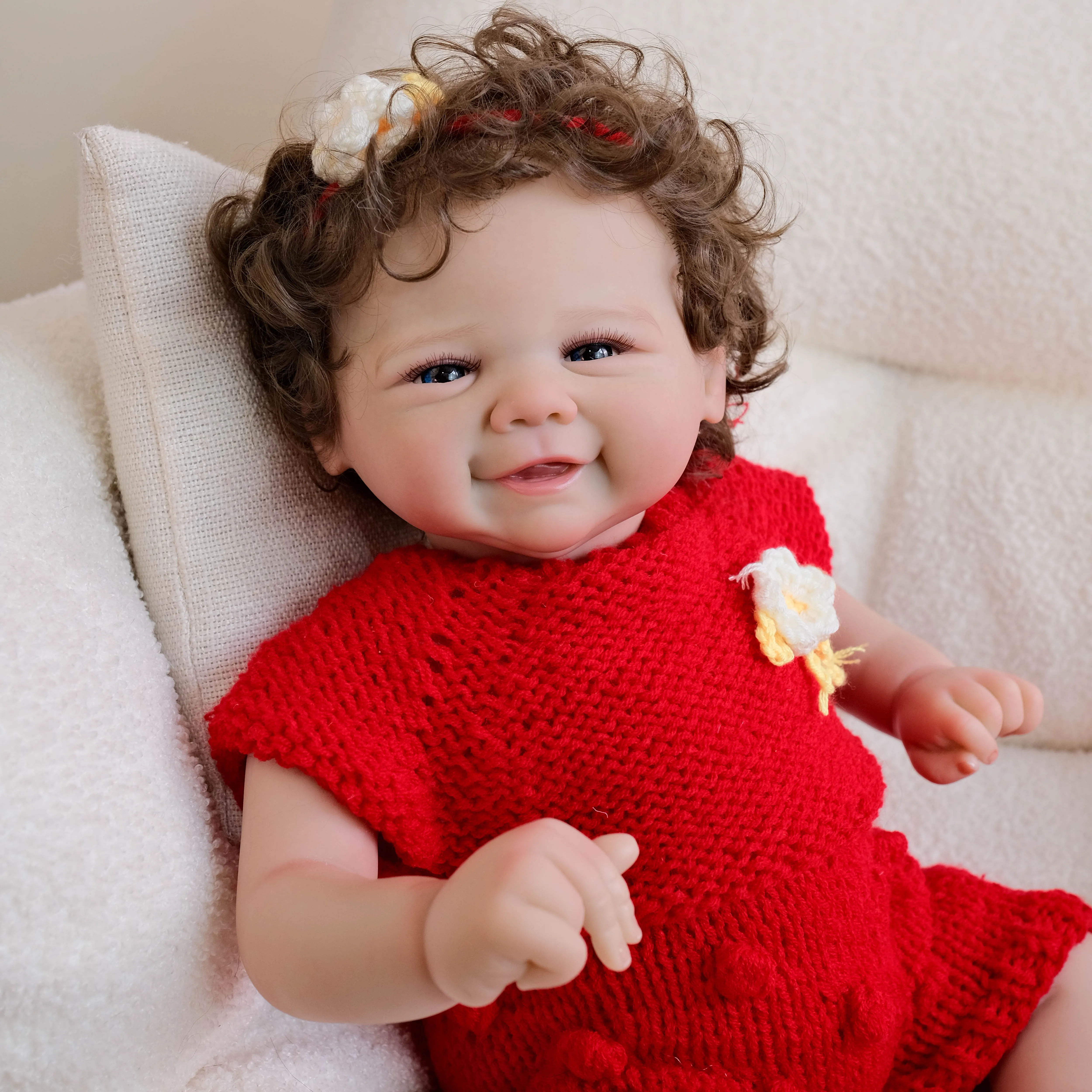 NPK 19-inch Vivienne Soft Body Reborn Babypop Levensechte 3D Huid Handgeschilderde Meerlaagse Geworteld Haar Touch Pop