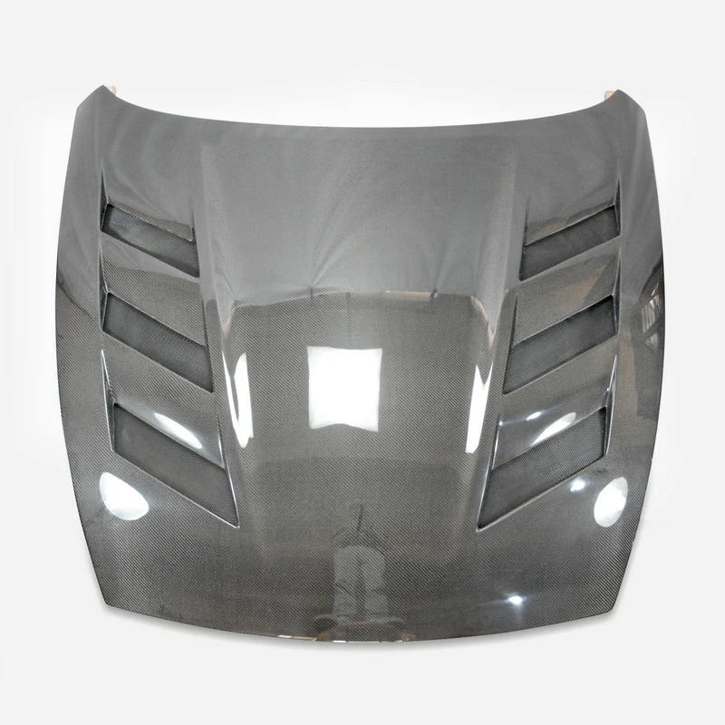 

After 09, discharge gloss carbon hood for 370Z Z34 AMS style