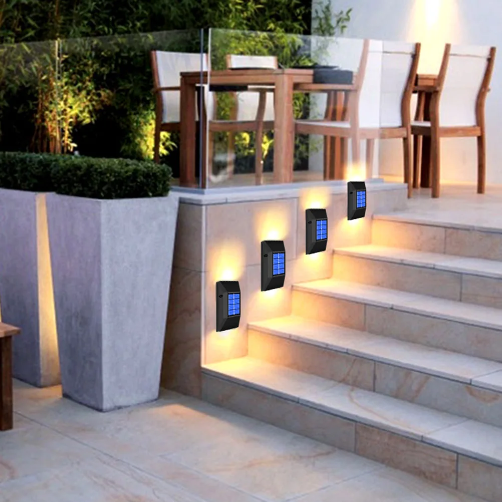 

2Pcs Solar Wall Lamp Outdoor Waterproof LED Solar Powered Light High Brightness for Garden Yard Courtyard Outdoor Wall Light