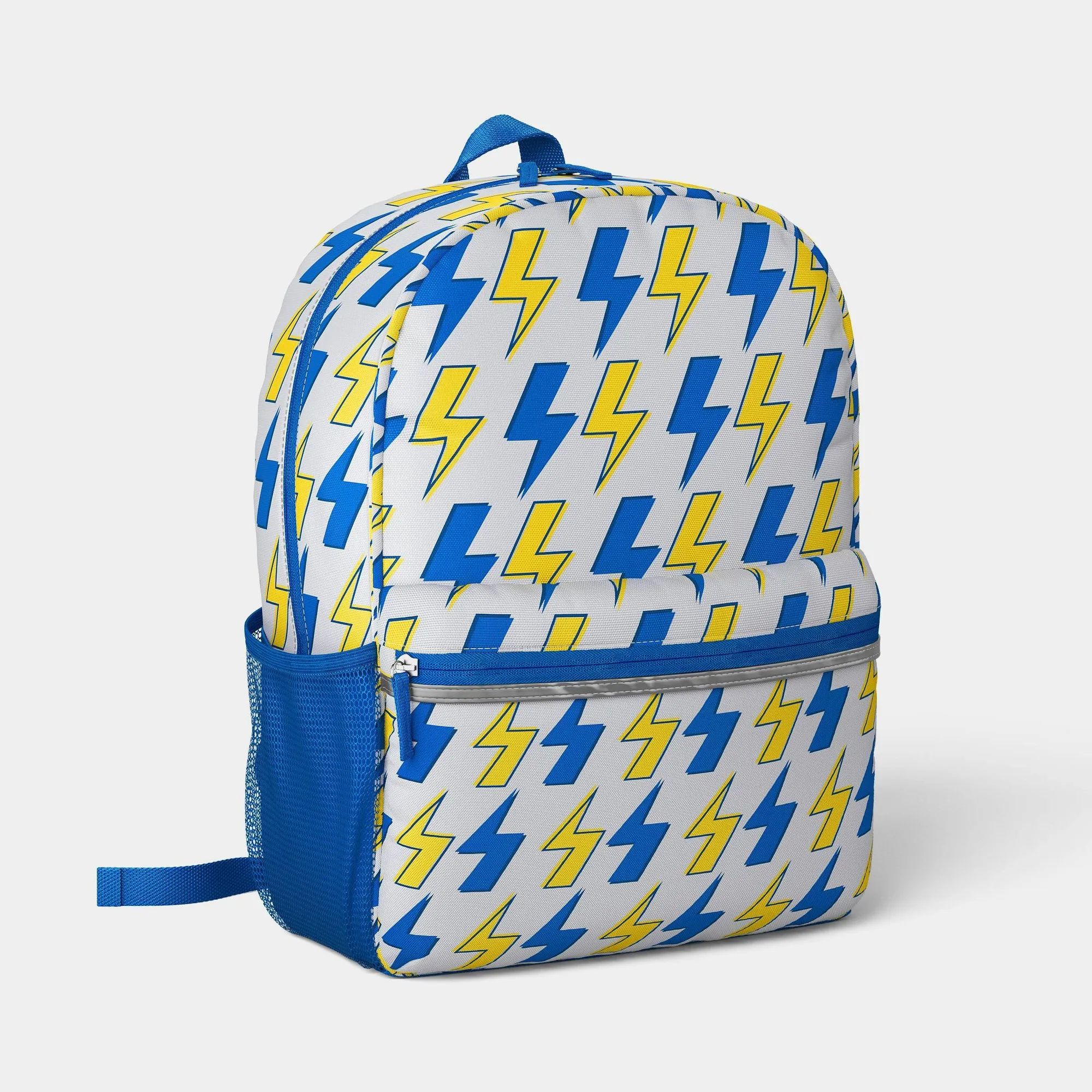 16 Inch Kids Backpack With Lightning Bolt Print, Lightweight School Bag For Travel, Books, And Daily Use