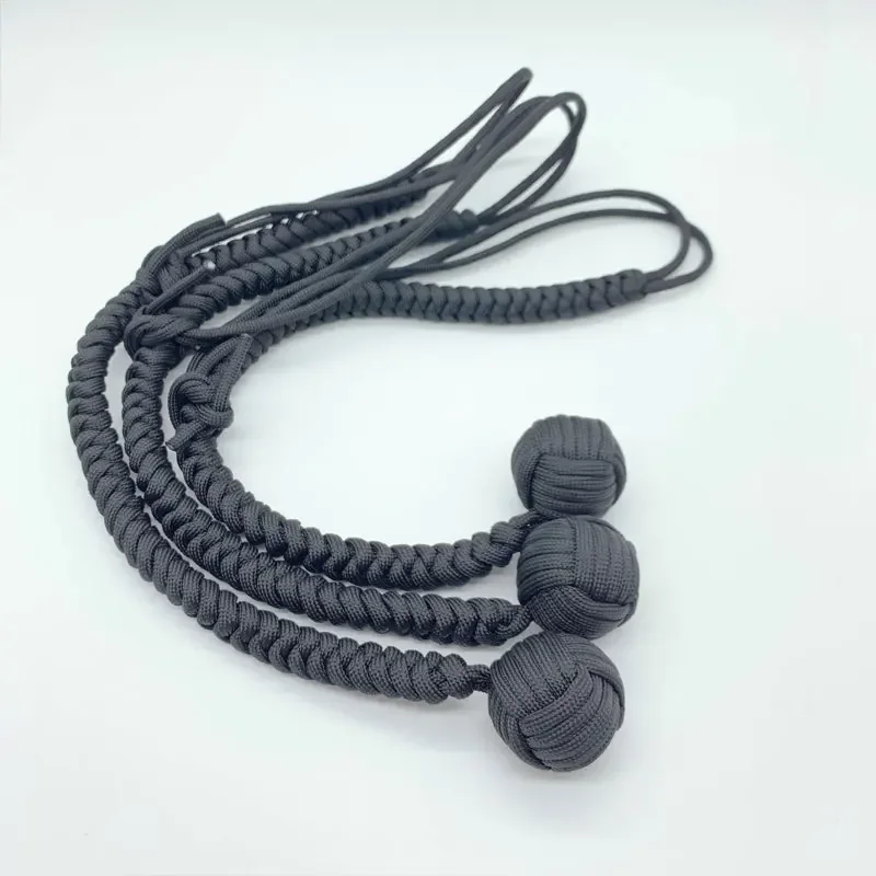 DIY Monkey Fist Whip Bracelet Outdoor EDC Self Defense Rope Steel Ball Broken Window Breaker Personal Safety Keychain Tools