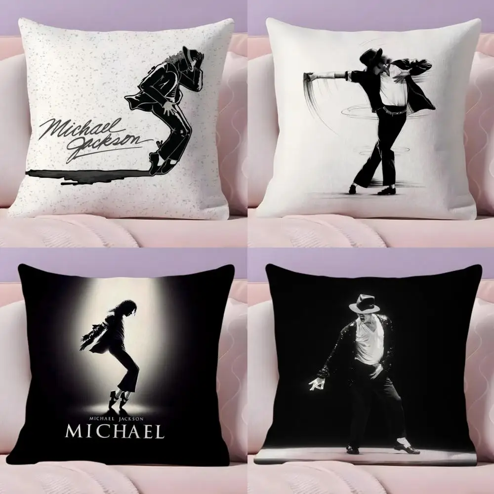 M-Michael Jacksons Pillow Case Plush Fabric Soft Double-Sided Printed Sofa Warm Winter Home Gift Cushion Cover