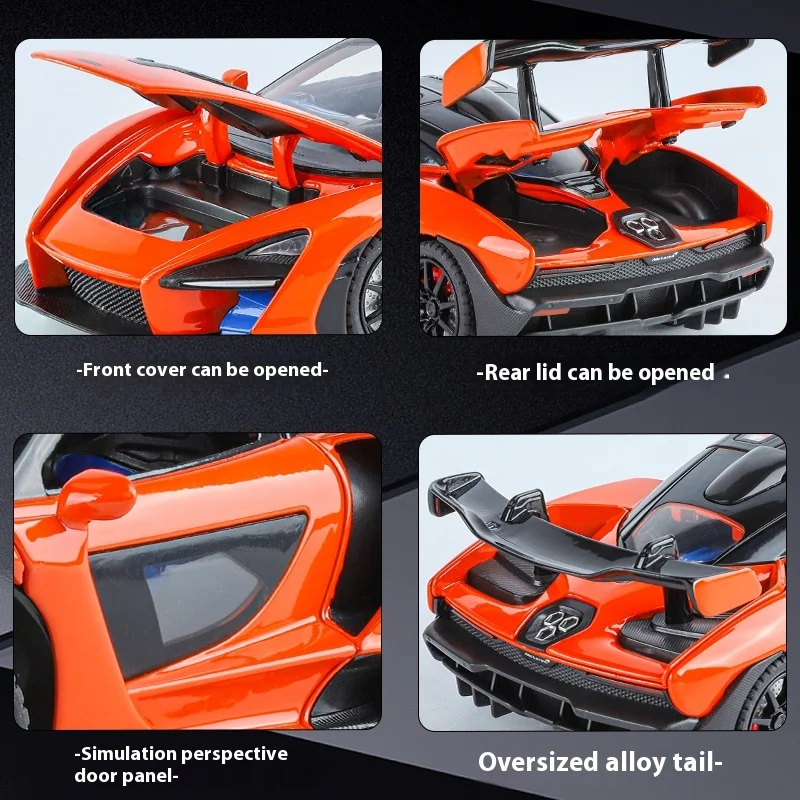 1:24 Mclaren Senna SuperกีฬาMini GTโลหะผสมDiecastรุ่นรถจําลองSound & Lightของขวัญวันเกิดกล่องสําหรับแฟน