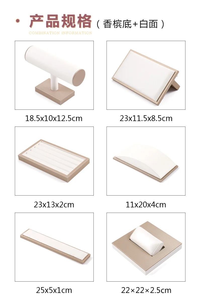 Champagne White Display Case Necklace Rack High-End Jade Jewelry Display Props Counter Display Crystal Exhibition Stand